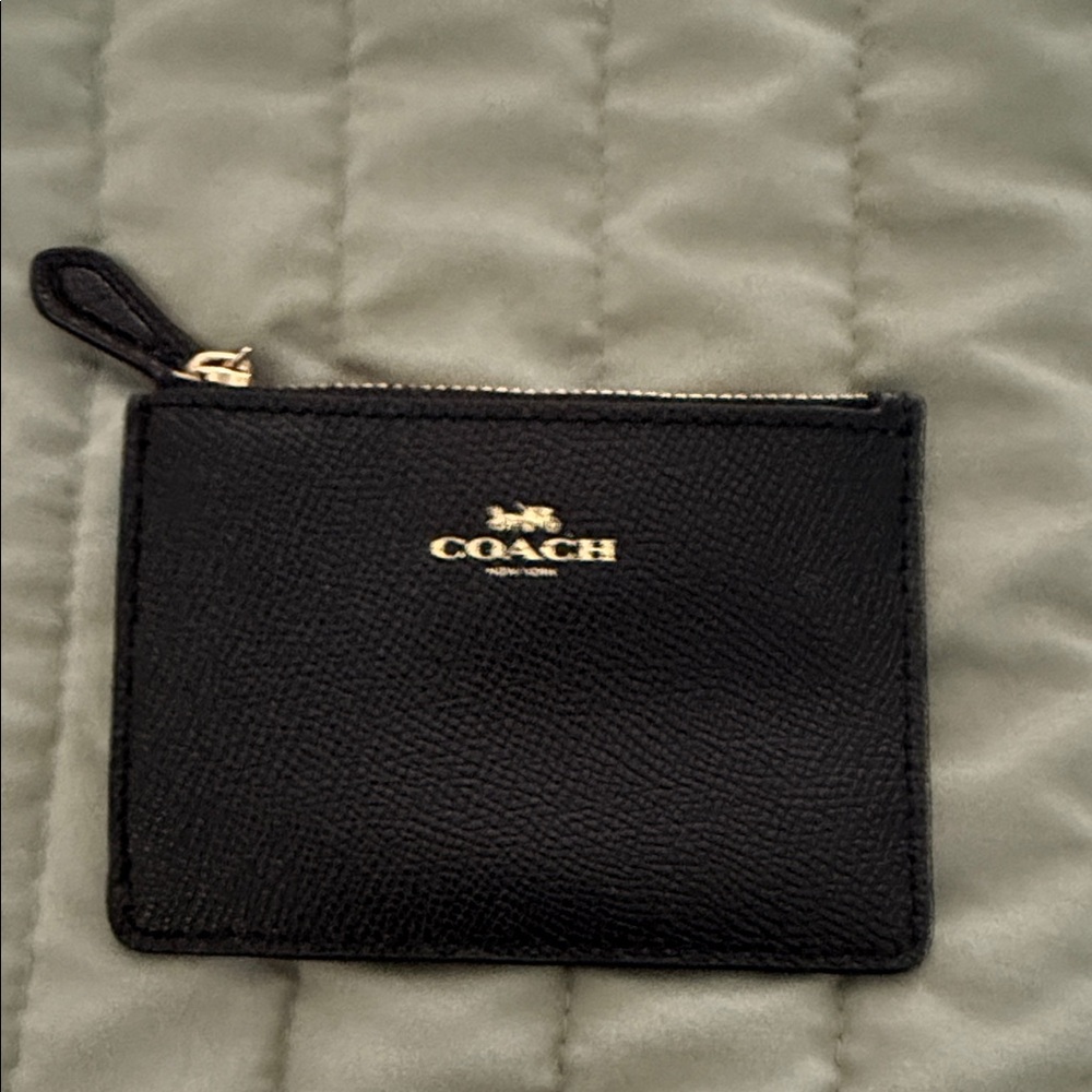 Coach Black Leather Coin Pouch